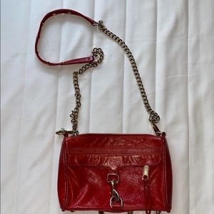 Rebecca Minkoff. Mini Mac. Red. Gold Hardware.